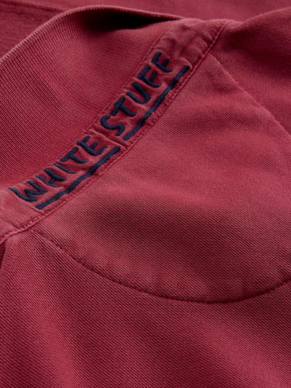 Sidmouth Collar Sweatshirt in DK PLUM - FLAT DETAIL