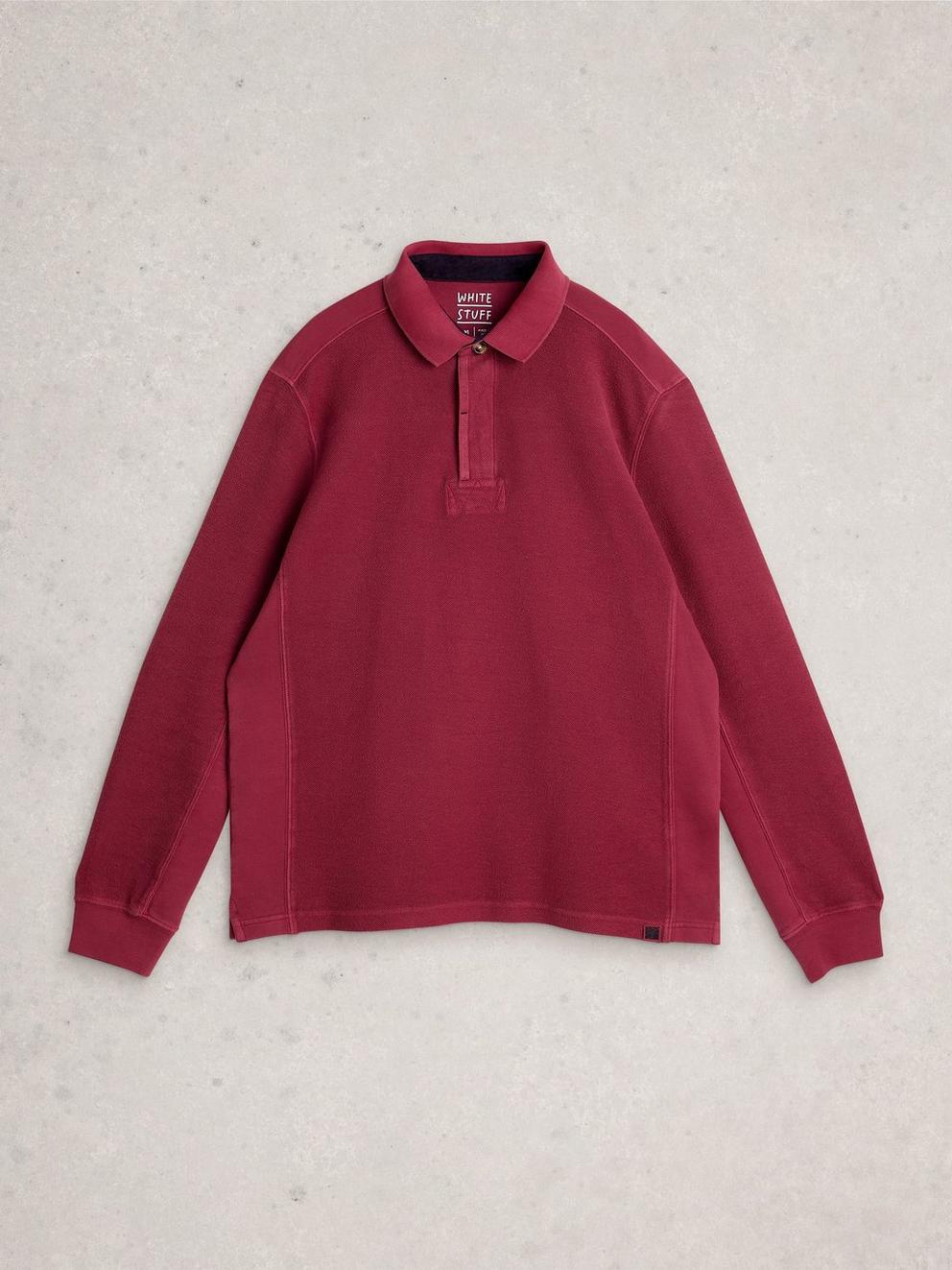 Sidmouth Collar Sweatshirt in DK PLUM - FLAT FRONT
