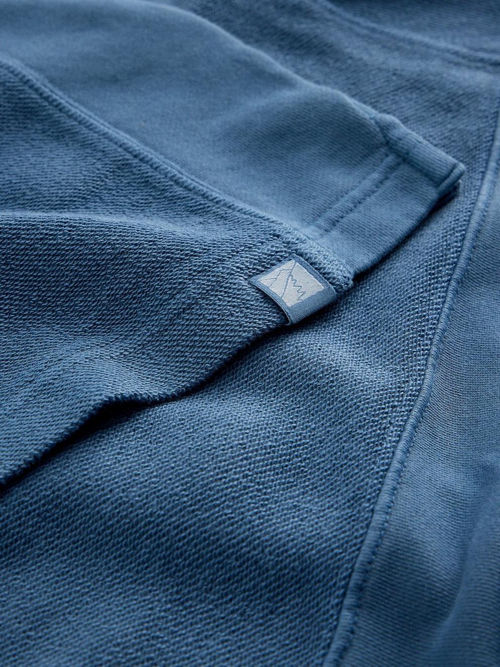 Sidmouth Collar Sweatshirt in MID BLUE - FLAT DETAIL