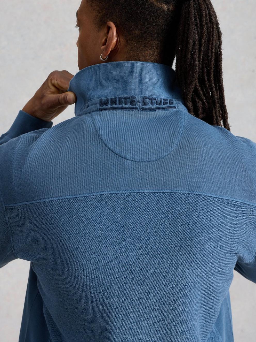Sidmouth Collar Sweatshirt in MID BLUE - LIFESTYLE