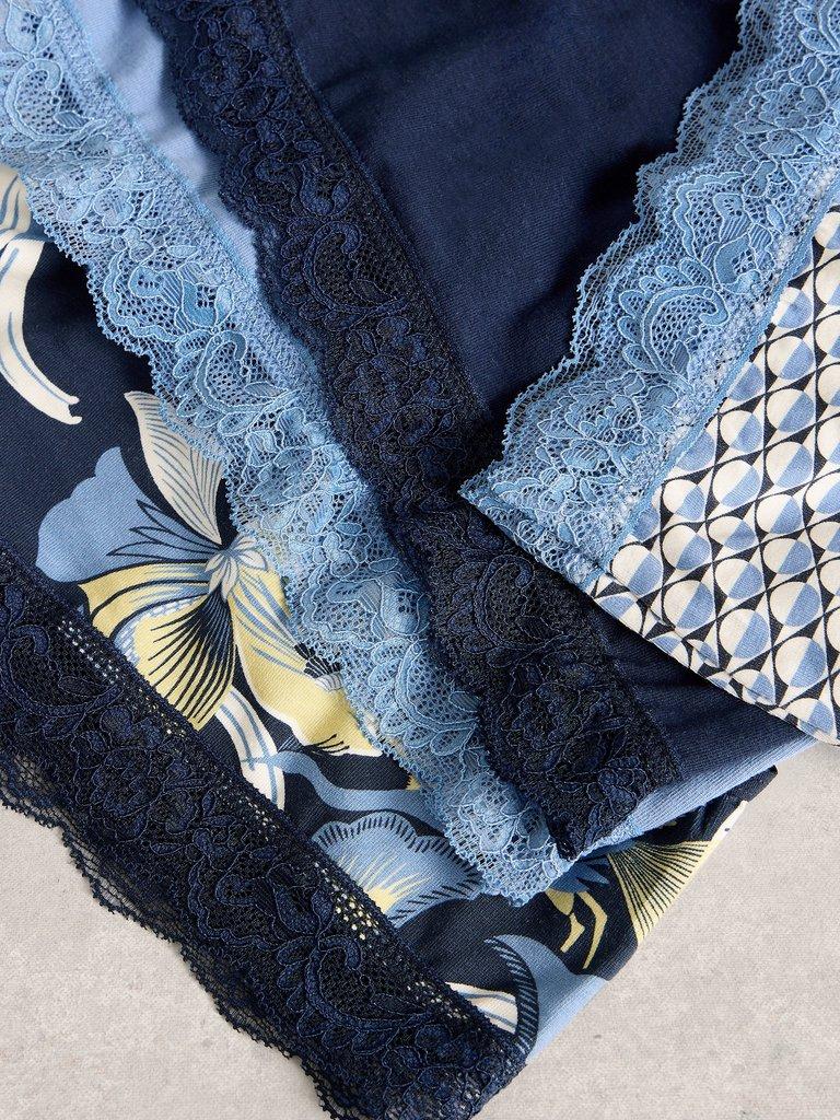 4 PACK KNICKER BOX SET in NAVY MULTI - FLAT DETAIL