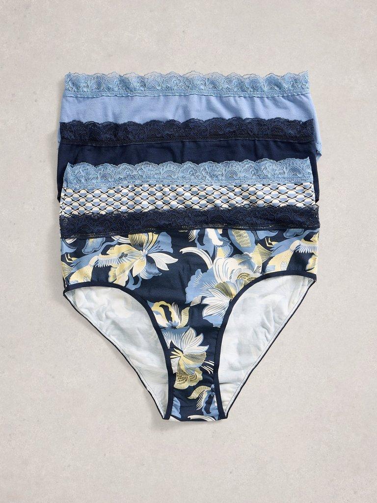 4 PACK KNICKER BOX SET in NAVY MULTI - FLAT FRONT