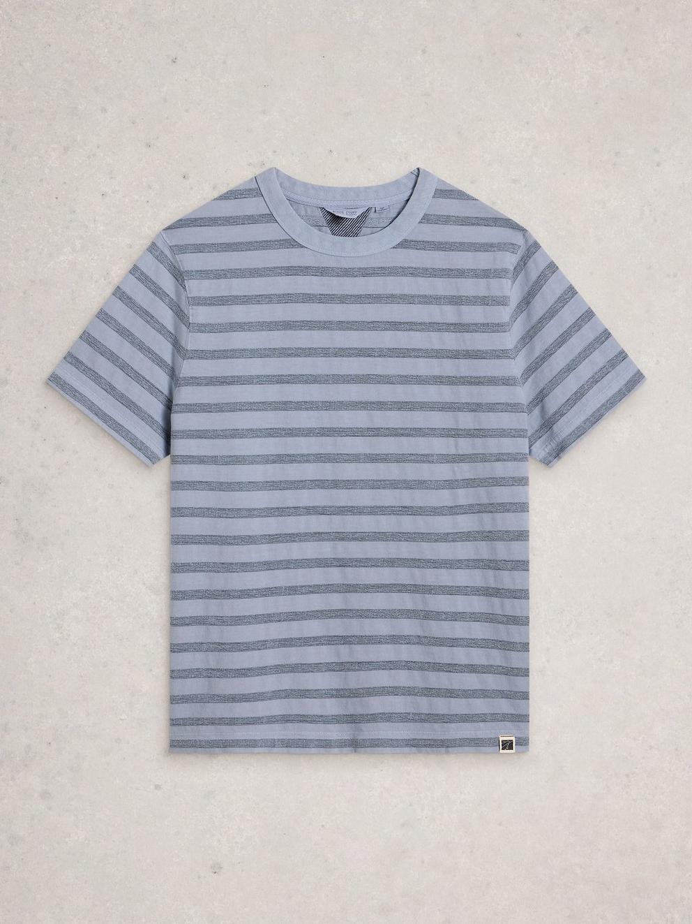 Harrington Stripe Tee in BLUE MLT - FLAT FRONT
