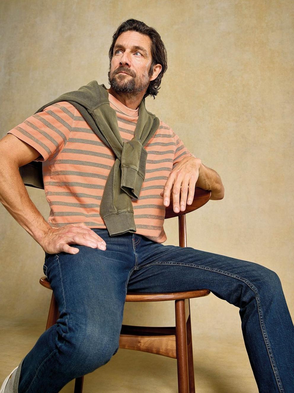 Harrington Stripe Tee in ORANGE MLT - MIXED