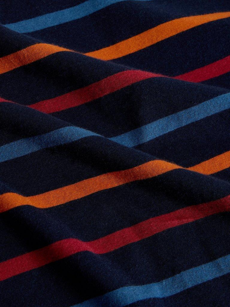 Abersoch Striped Crew Neck Tee in NAVY MULTI - FLAT DETAIL