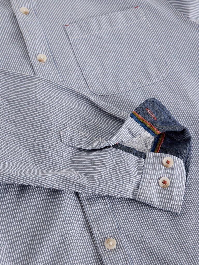 Sefton Stripe Shirt in LGT BLUE - FLAT DETAIL