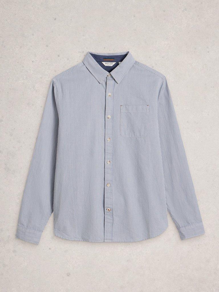Sefton Stripe Shirt in LGT BLUE - FLAT FRONT