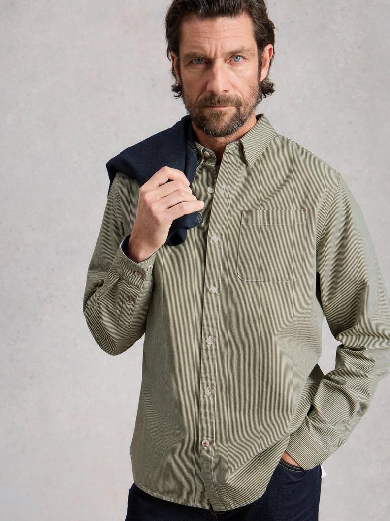 Sefton Stripe Shirt in LGT GREEN - LIFESTYLE