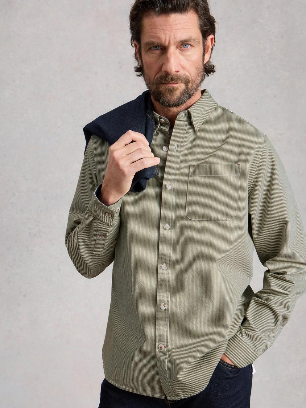 Sefton Stripe Shirt in LGT GREEN - LIFESTYLE