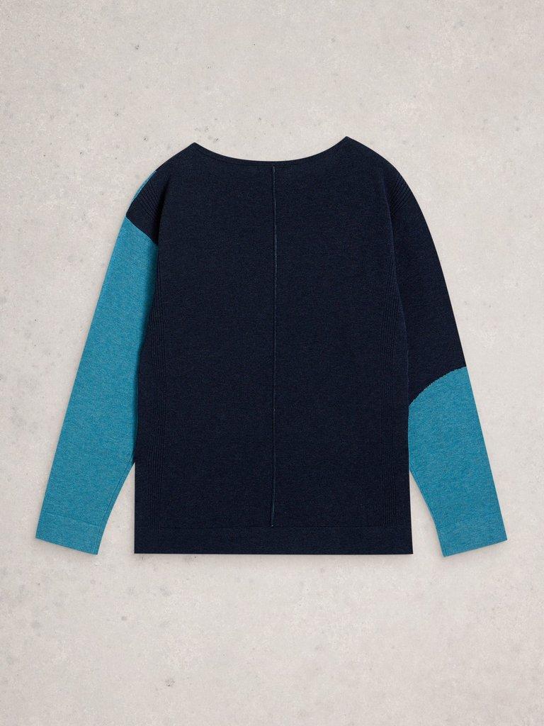 OPHIA ABSTRACT JUMPER in BLUE MLT - FLAT BACK