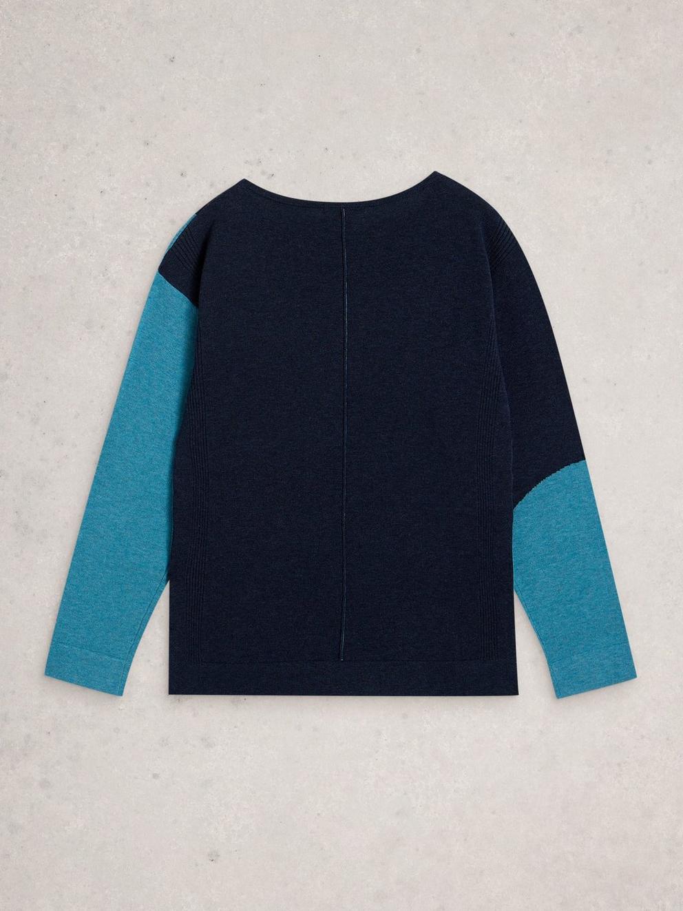 OPHIA ABSTRACT JUMPER in BLUE MLT - FLAT BACK