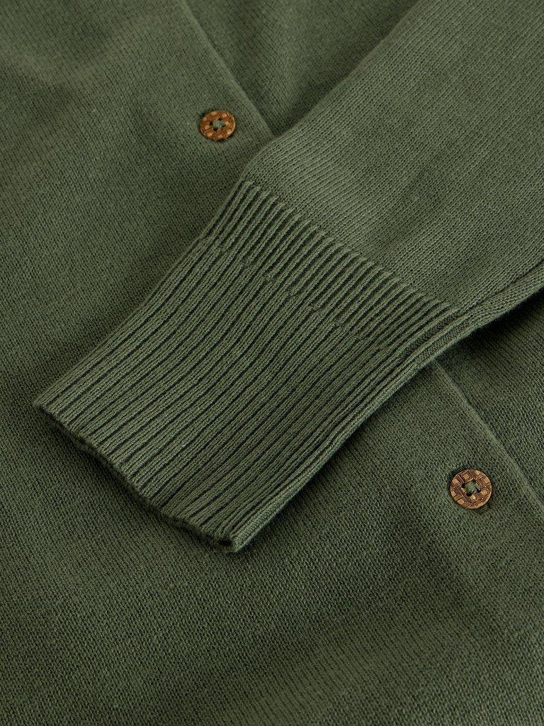 MILLIE CARDI in KHAKI GRN - FLAT DETAIL