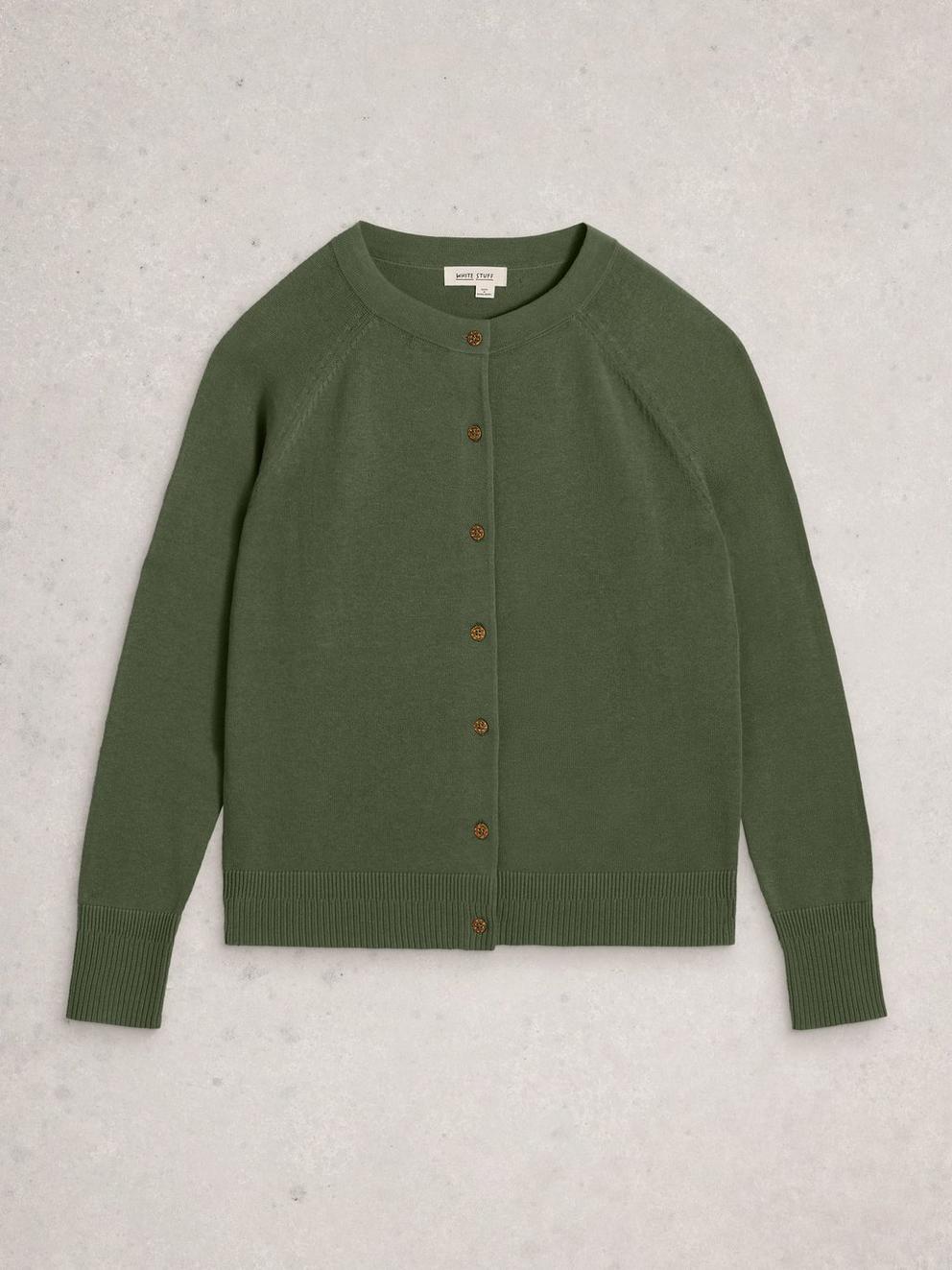 MILLIE CARDI in KHAKI GRN - FLAT FRONT