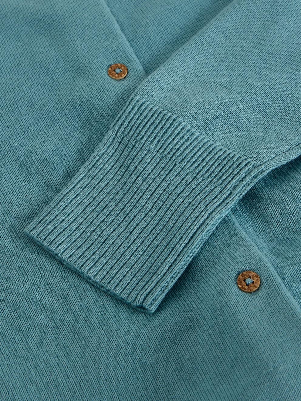 MILLIE CARDI in MID BLUE - FLAT DETAIL