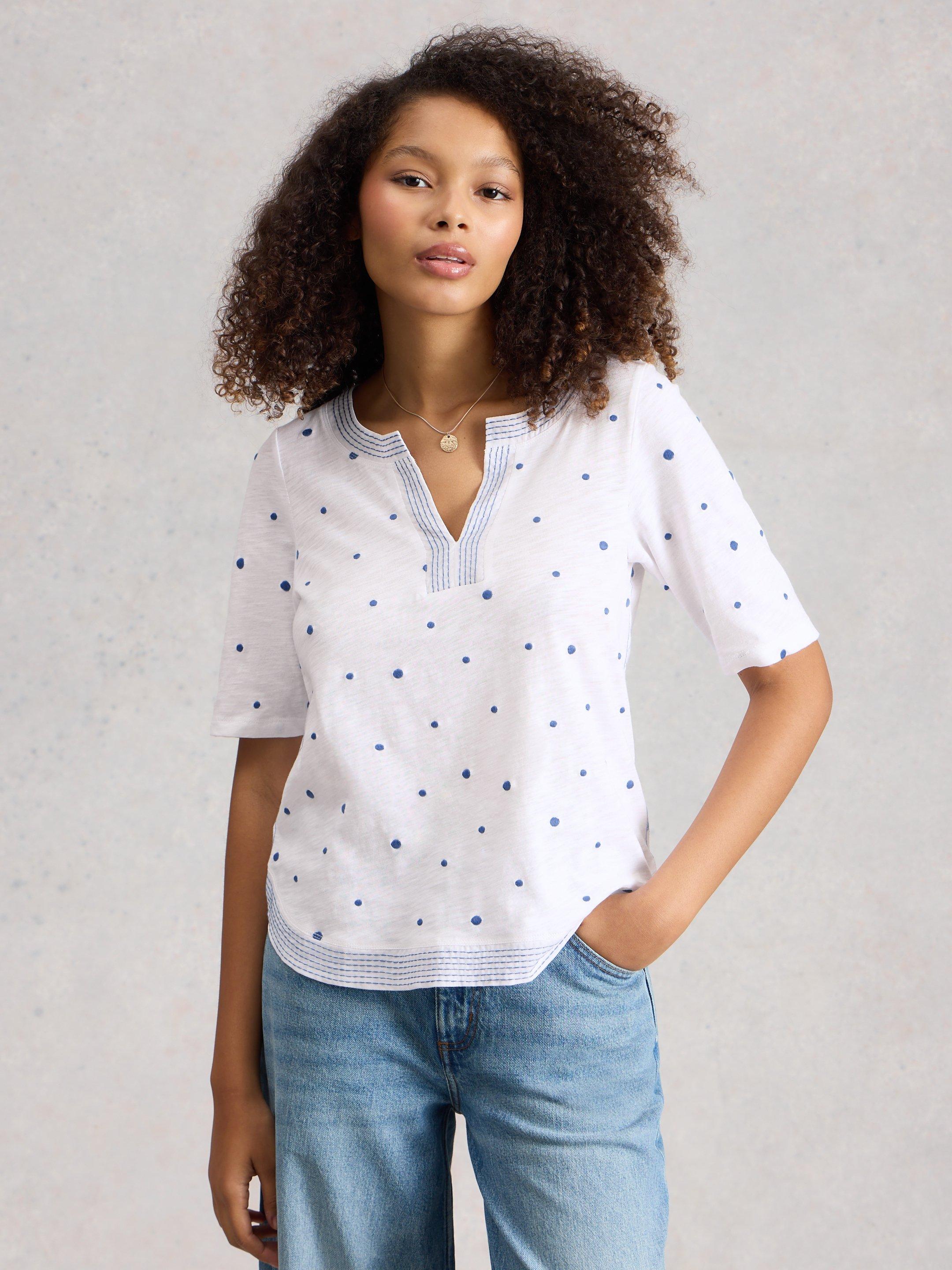 WEAVER NOTCH EMBROIDERED TEE