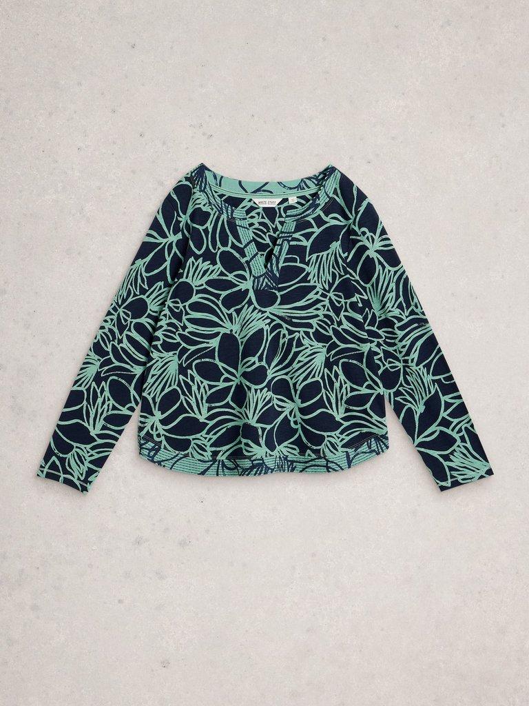 WEAVER LS NOTCH TEE in NAVY PR - FLAT FRONT