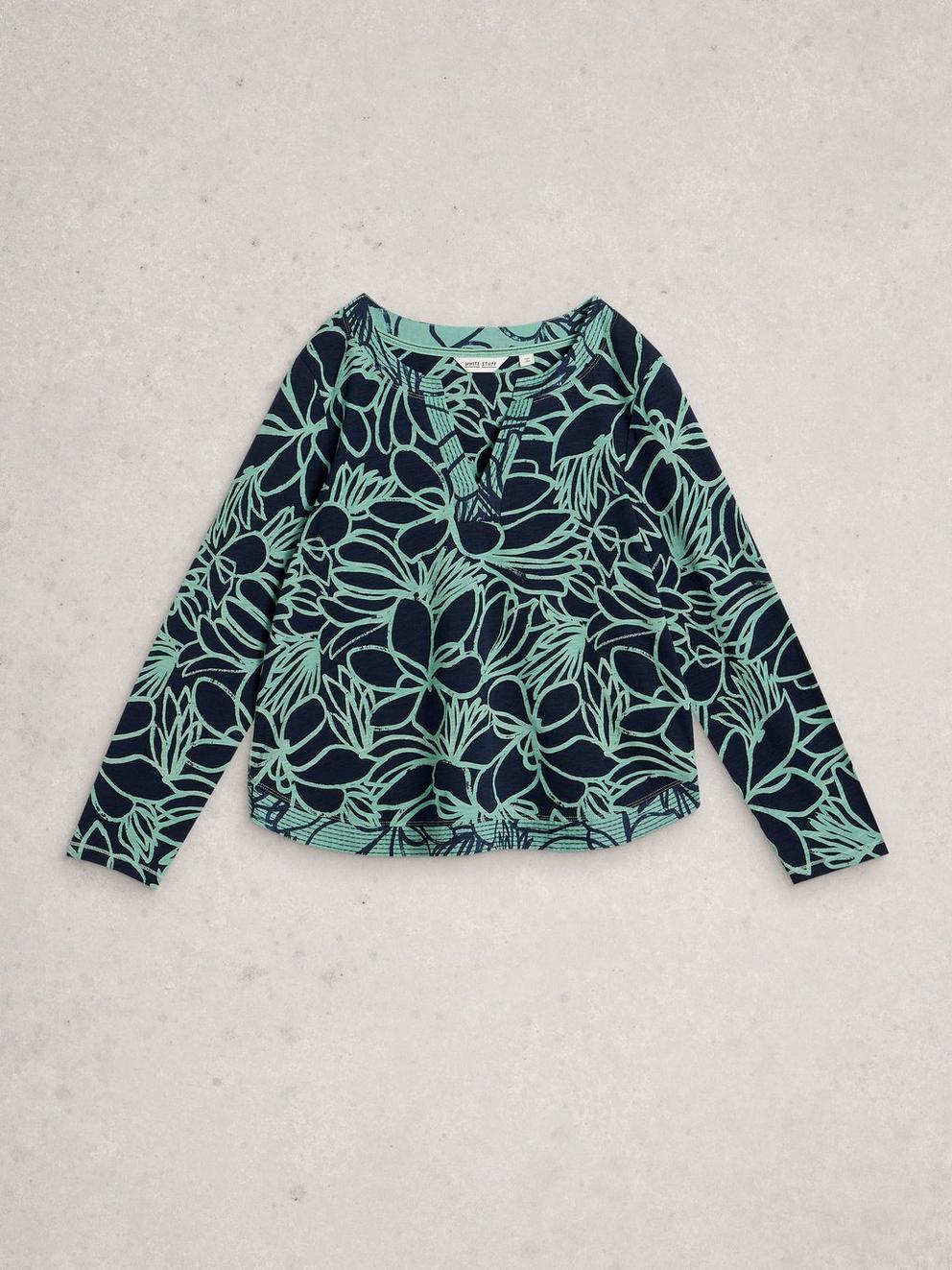 WEAVER LS NOTCH TEE in NAVY PR - FLAT FRONT