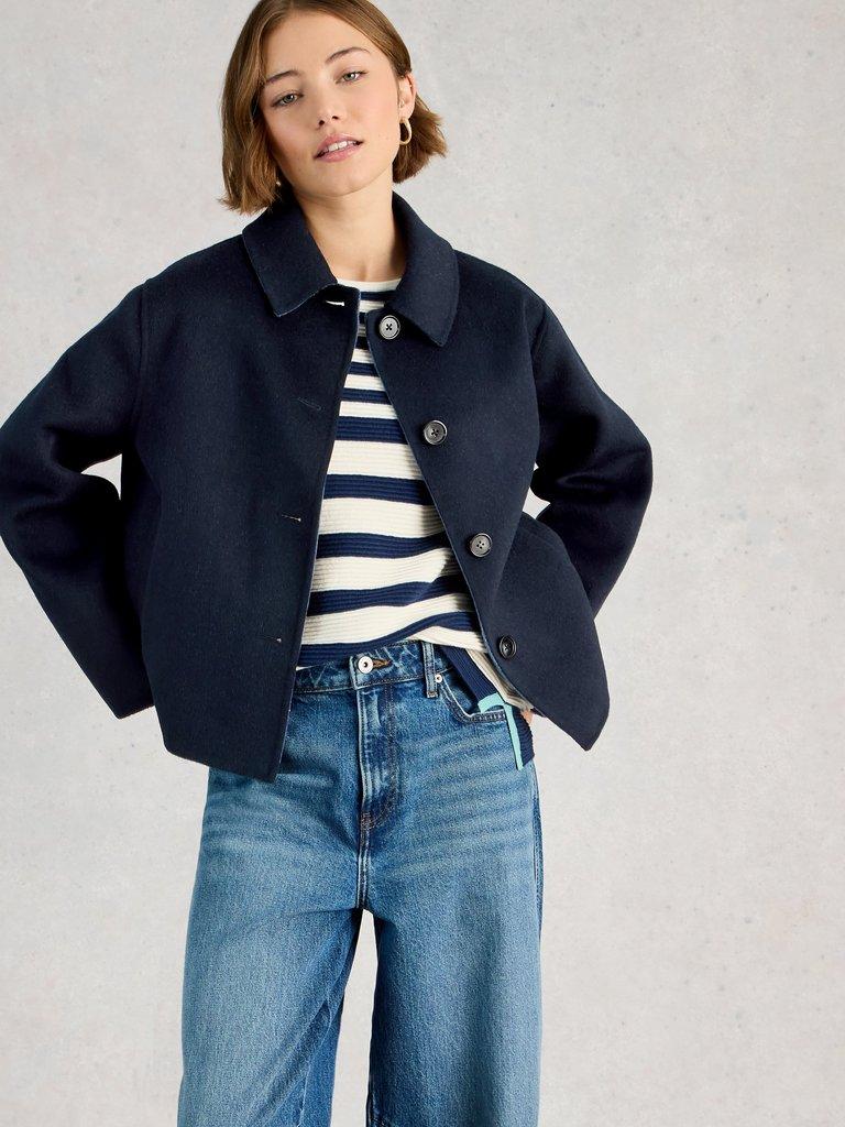 Aden Wool Blend Jacket in NAVY MULTI - LIFESTYLE