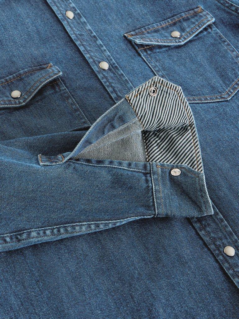 Darvel Denim Shirt in MID DENIM - FLAT DETAIL