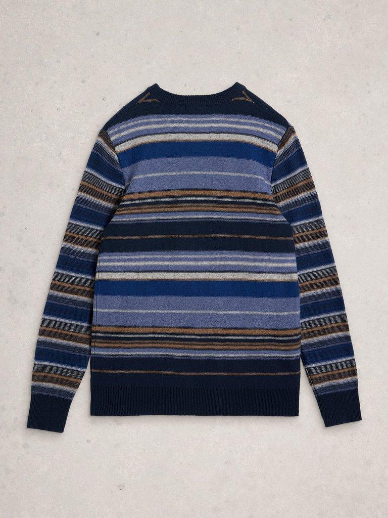 Abstract Stripe Crew in BLUE MLT - FLAT BACK