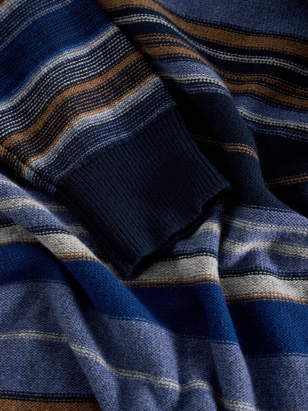 Abstract Stripe Crew in BLUE MLT - FLAT DETAIL