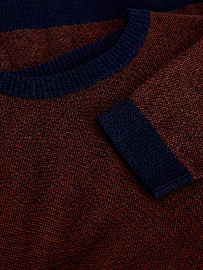 Jacqaurd Crew in ORANGE MLT - FLAT DETAIL