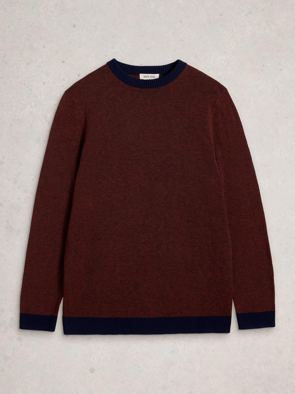 Jacqaurd Crew in ORANGE MLT - FLAT FRONT