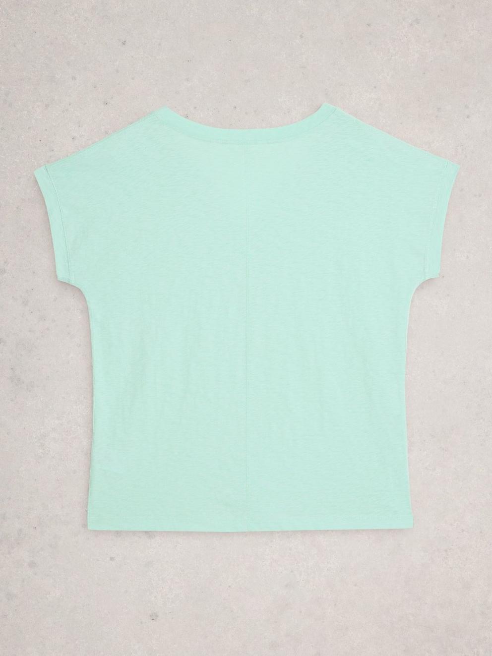 NAI NOTCH NECK TEE in BRT BLUE - FLAT BACK