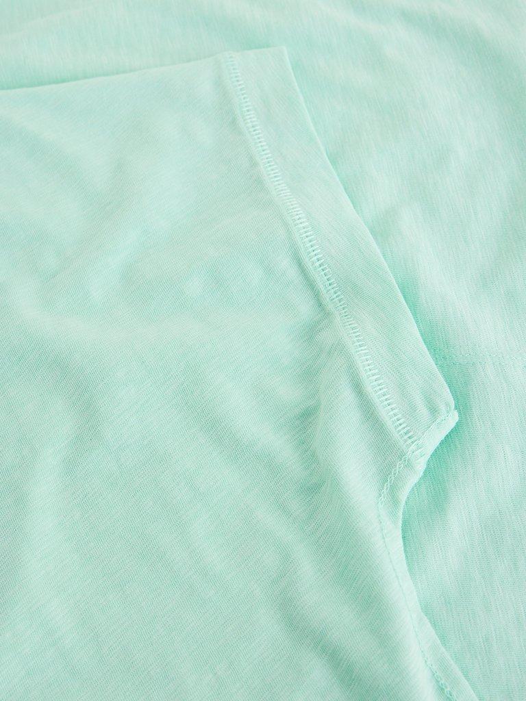 NAI NOTCH NECK TEE in BRT BLUE - FLAT DETAIL