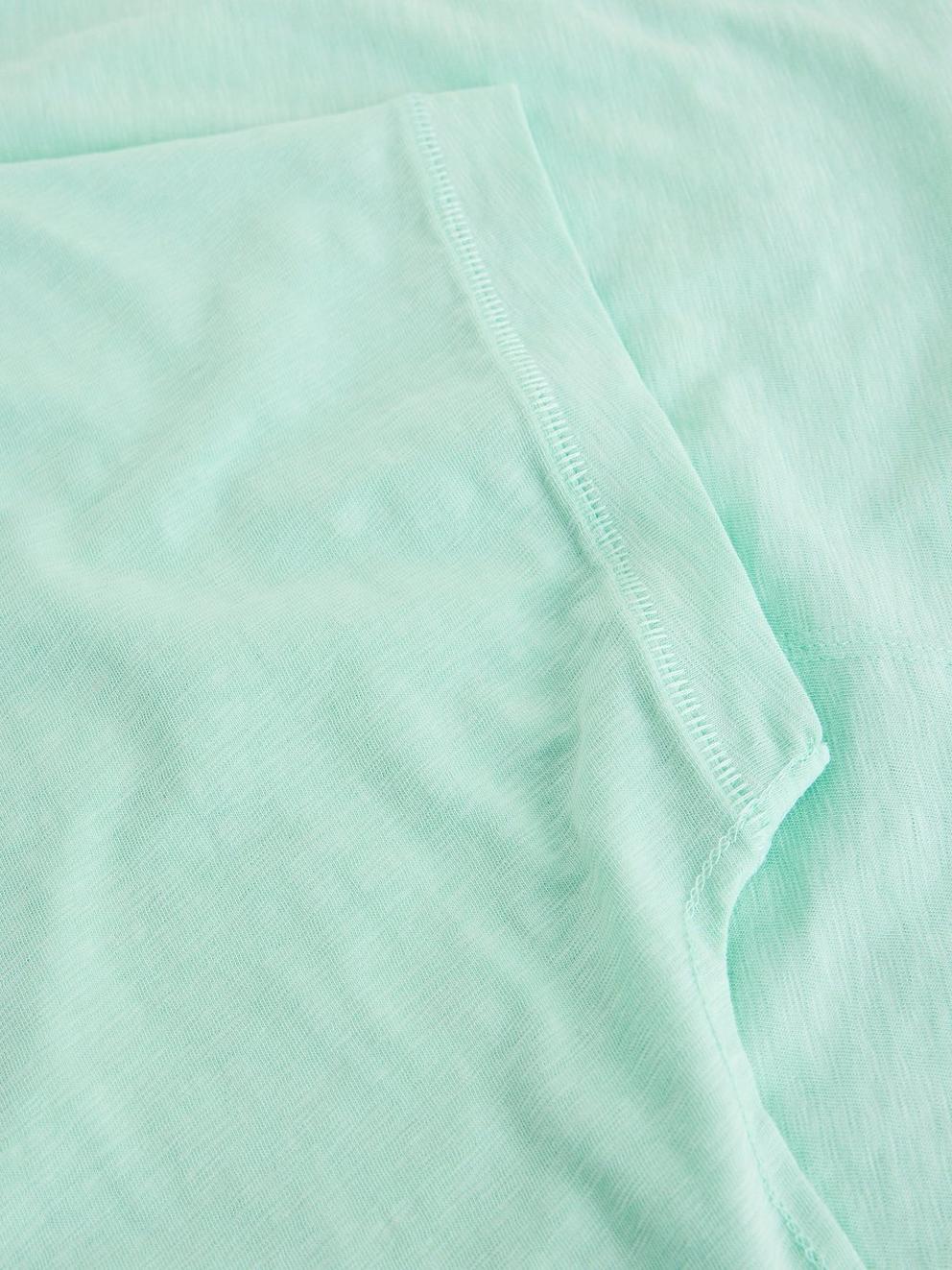 NAI NOTCH NECK TEE in BRT BLUE - FLAT DETAIL