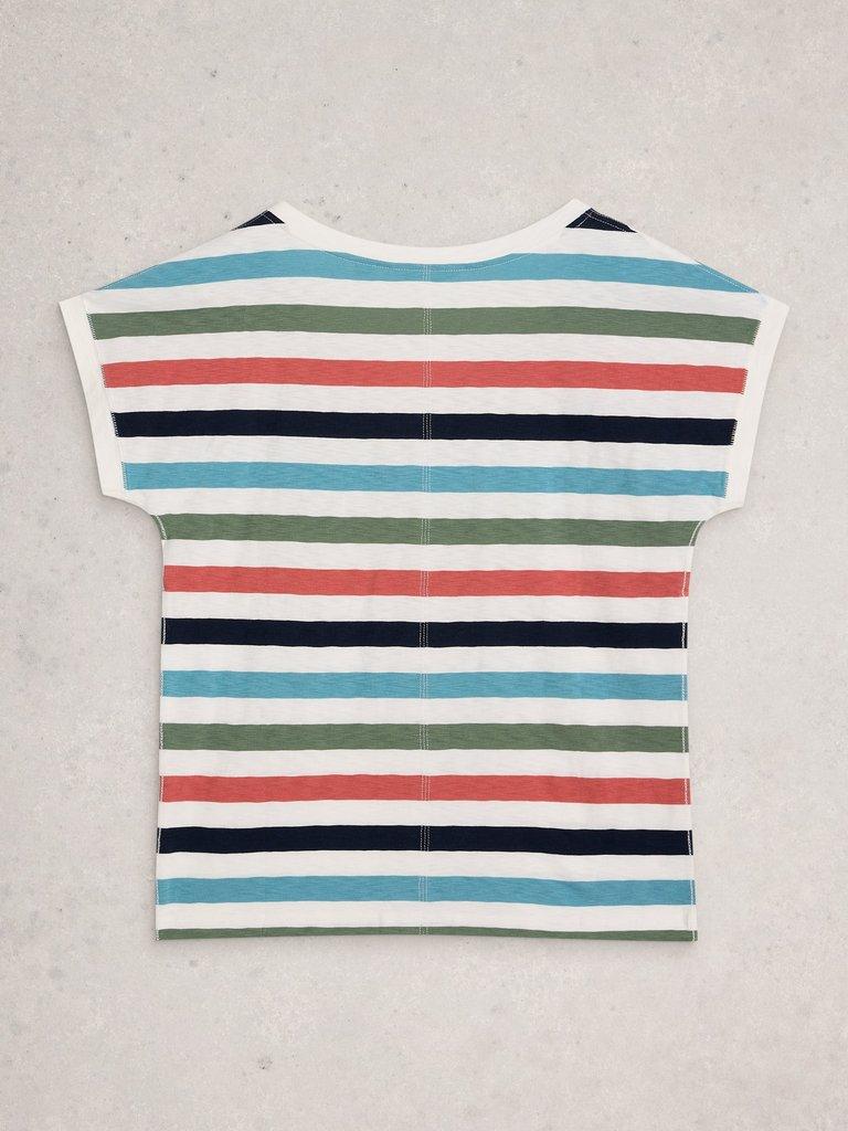 NAI NOTCH STRIPE TEE in WHITE MLT - FLAT BACK