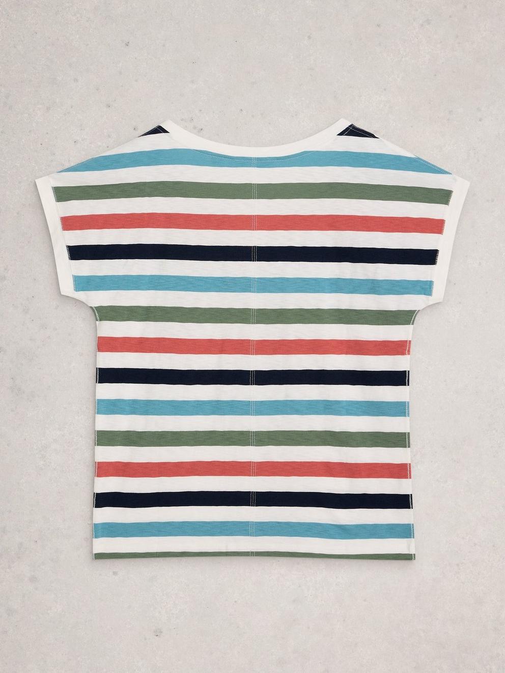 NAI NOTCH STRIPE TEE in WHITE MLT - FLAT BACK