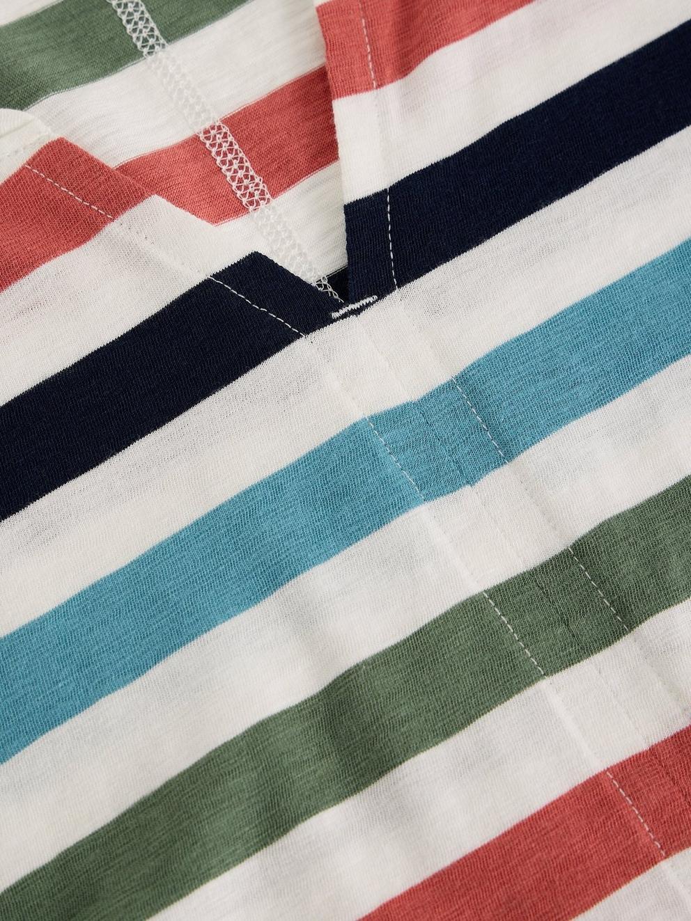 NAI NOTCH STRIPE TEE in WHITE MLT - FLAT DETAIL