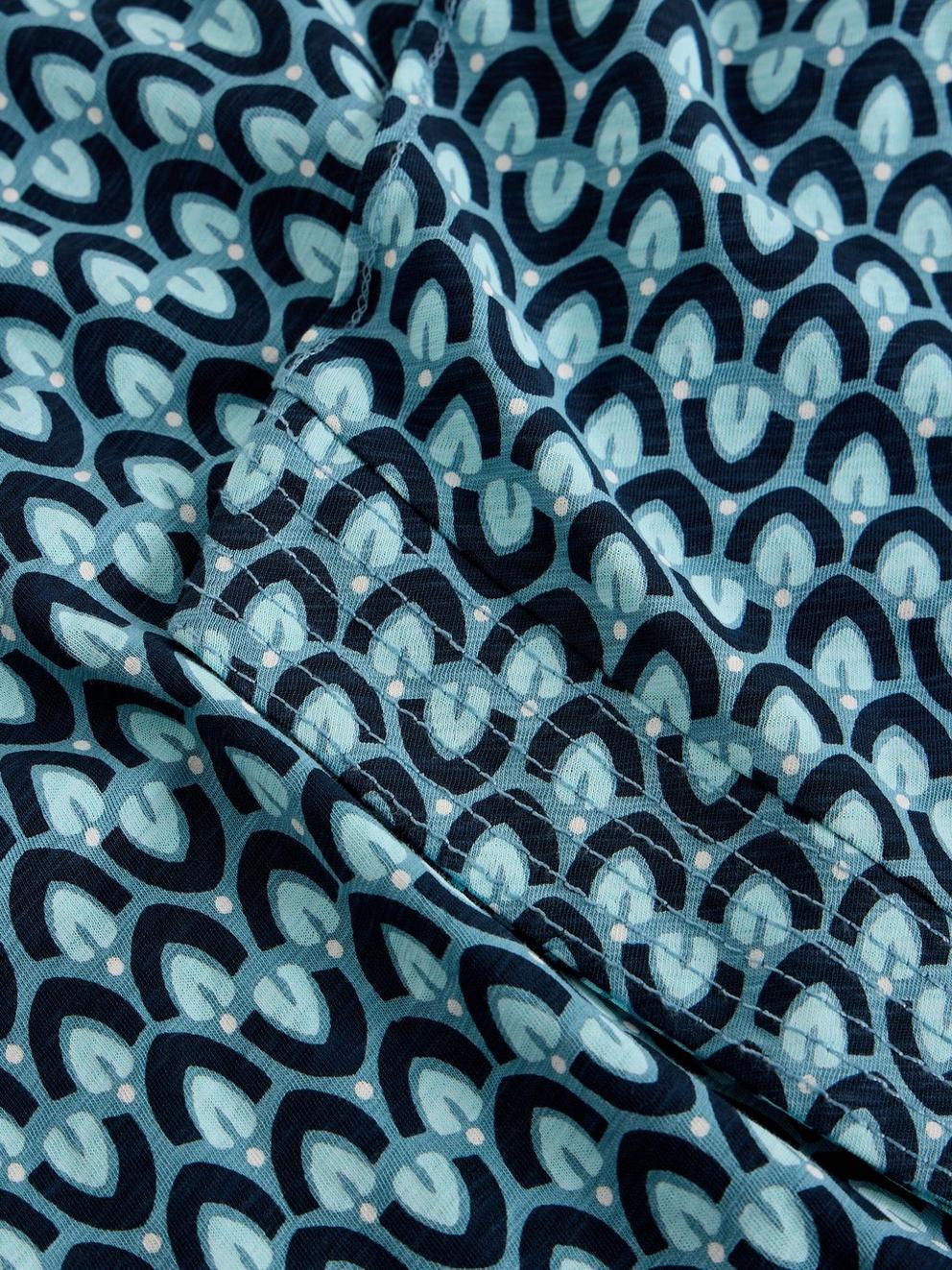 WENDY TEE in BLUE PR - FLAT DETAIL