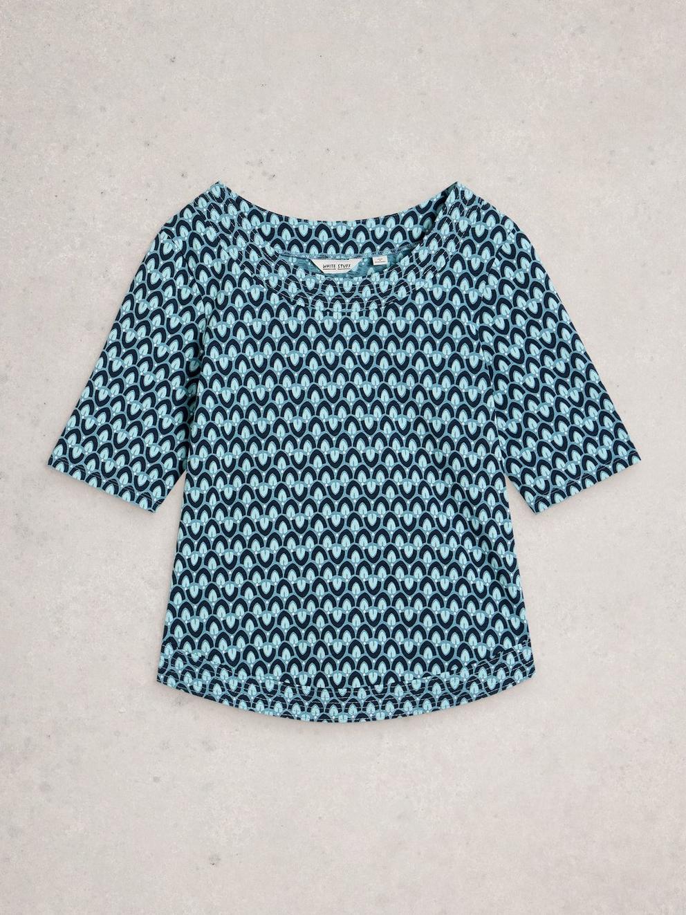 WENDY TEE in BLUE PR - FLAT FRONT