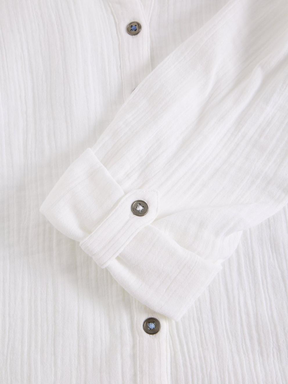 ANNIE DOUBLE CLOTH in BRIL WHITE - FLAT DETAIL