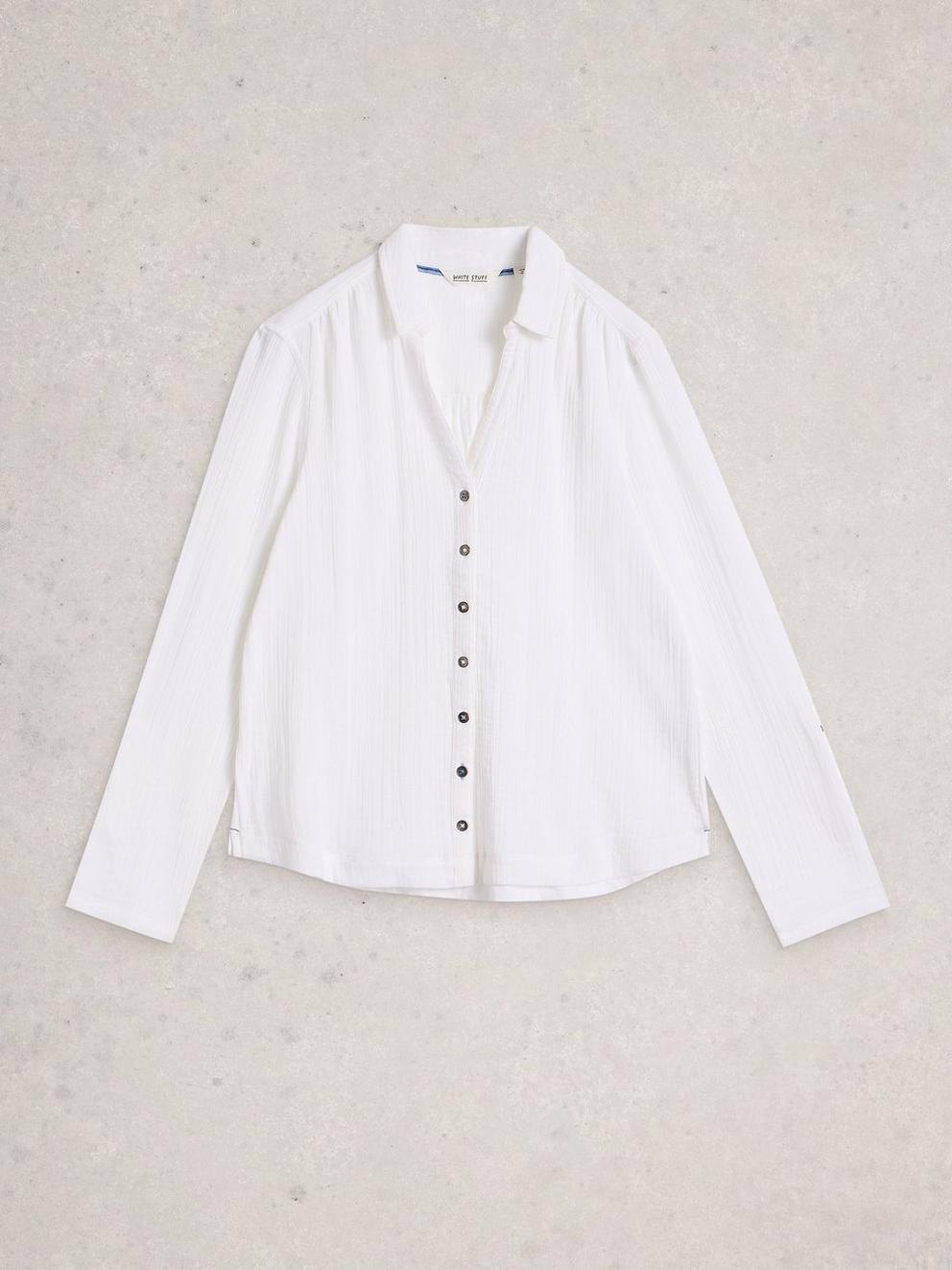 ANNIE DOUBLE CLOTH in BRIL WHITE - FLAT FRONT