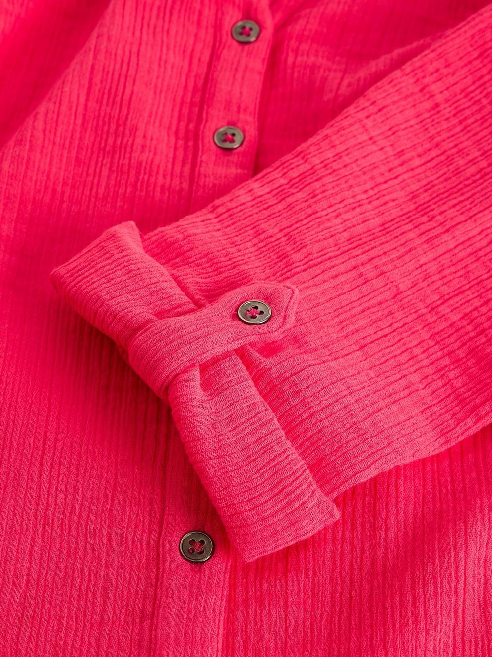 ANNIE DOUBLE CLOTH in BRT PINK - FLAT DETAIL