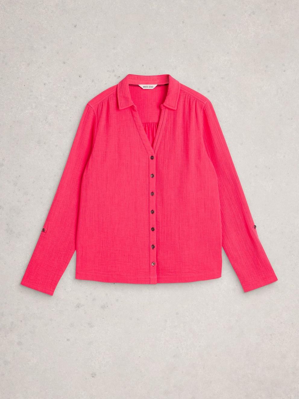 ANNIE DOUBLE CLOTH in BRT PINK - FLAT FRONT