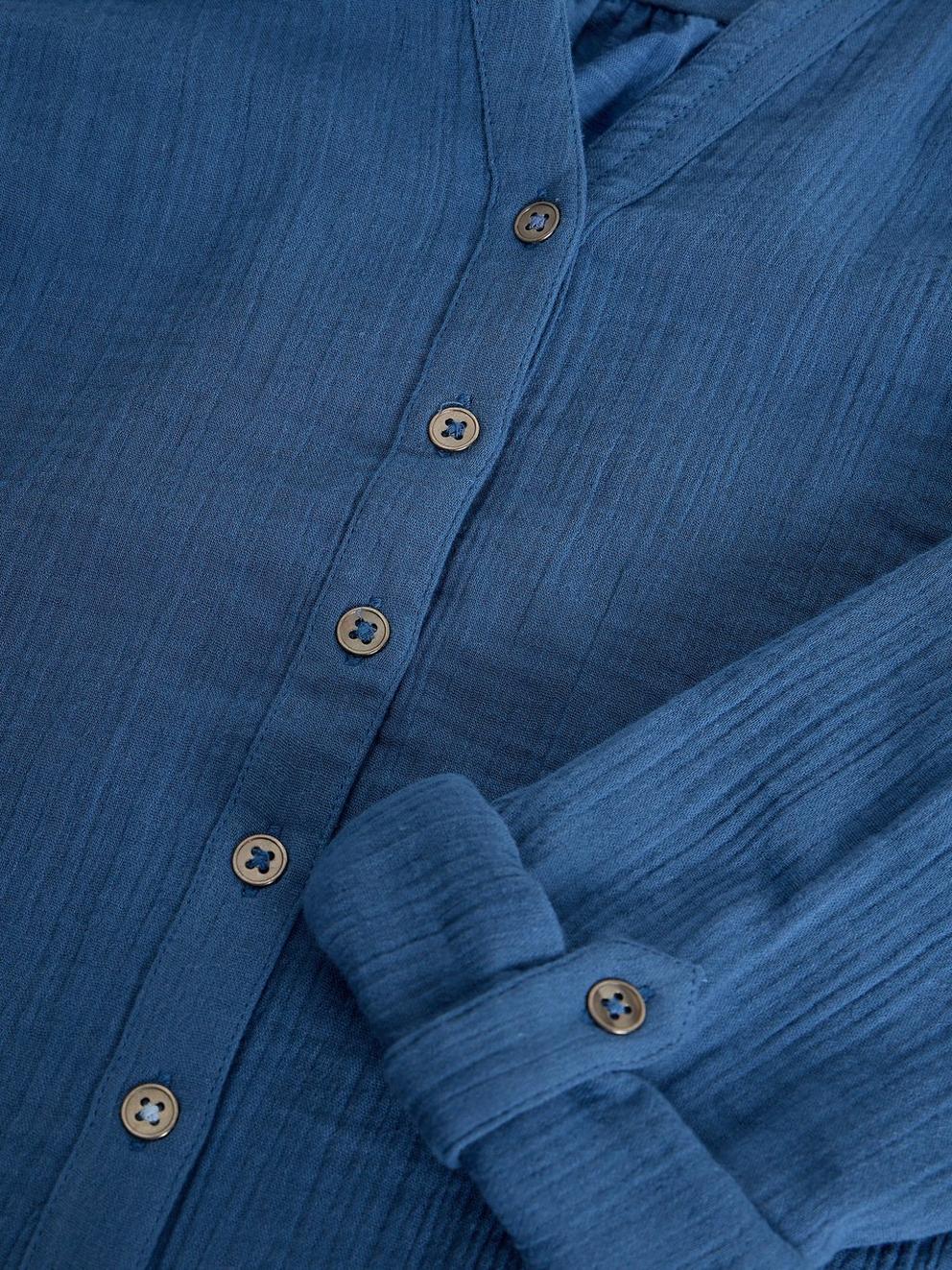 ANNIE DOUBLE CLOTH in DK BLUE - FLAT DETAIL