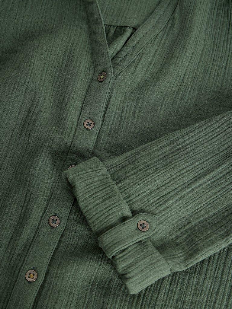 ANNIE DOUBLE CLOTH in KHAKI GRN - FLAT DETAIL