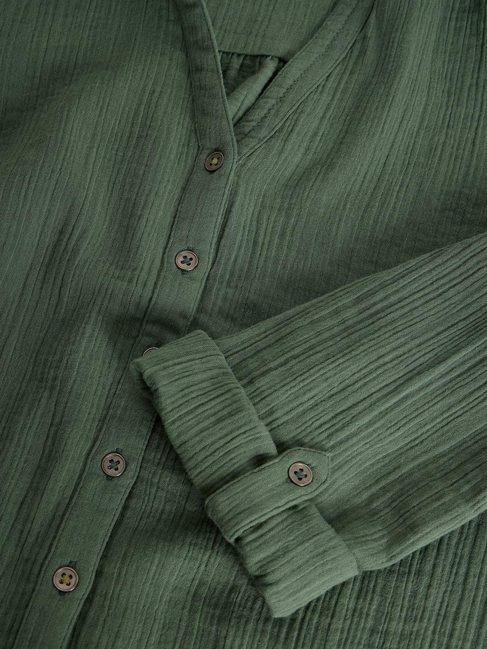 ANNIE DOUBLE CLOTH in KHAKI GRN - FLAT DETAIL