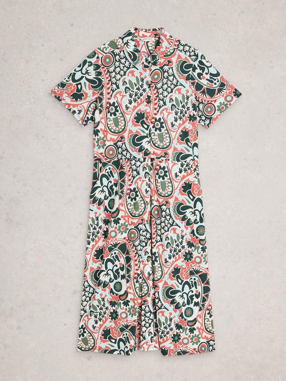 SS Pia Dress in IVORY MLT - FLAT FRONT