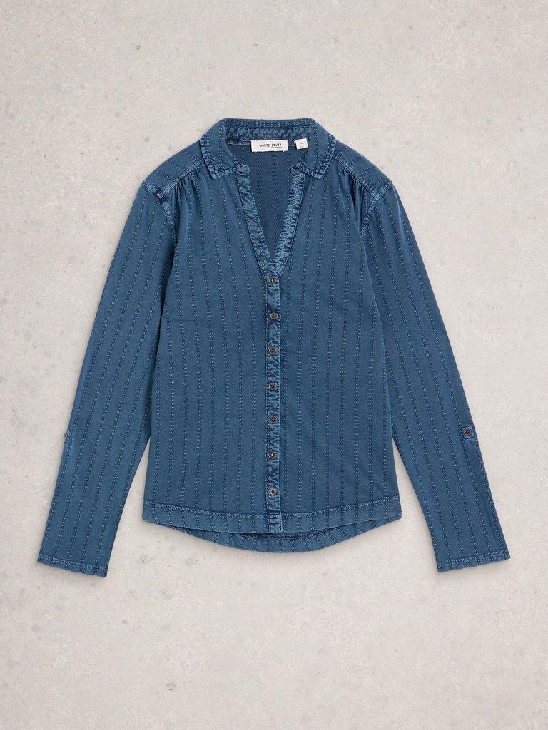 ANNIE INDIGO JERSEY SHIRT in INDIGO BLE - FLAT FRONT