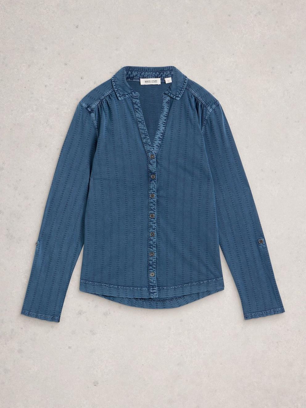 ANNIE INDIGO JERSEY SHIRT in INDIGO BLE - FLAT FRONT