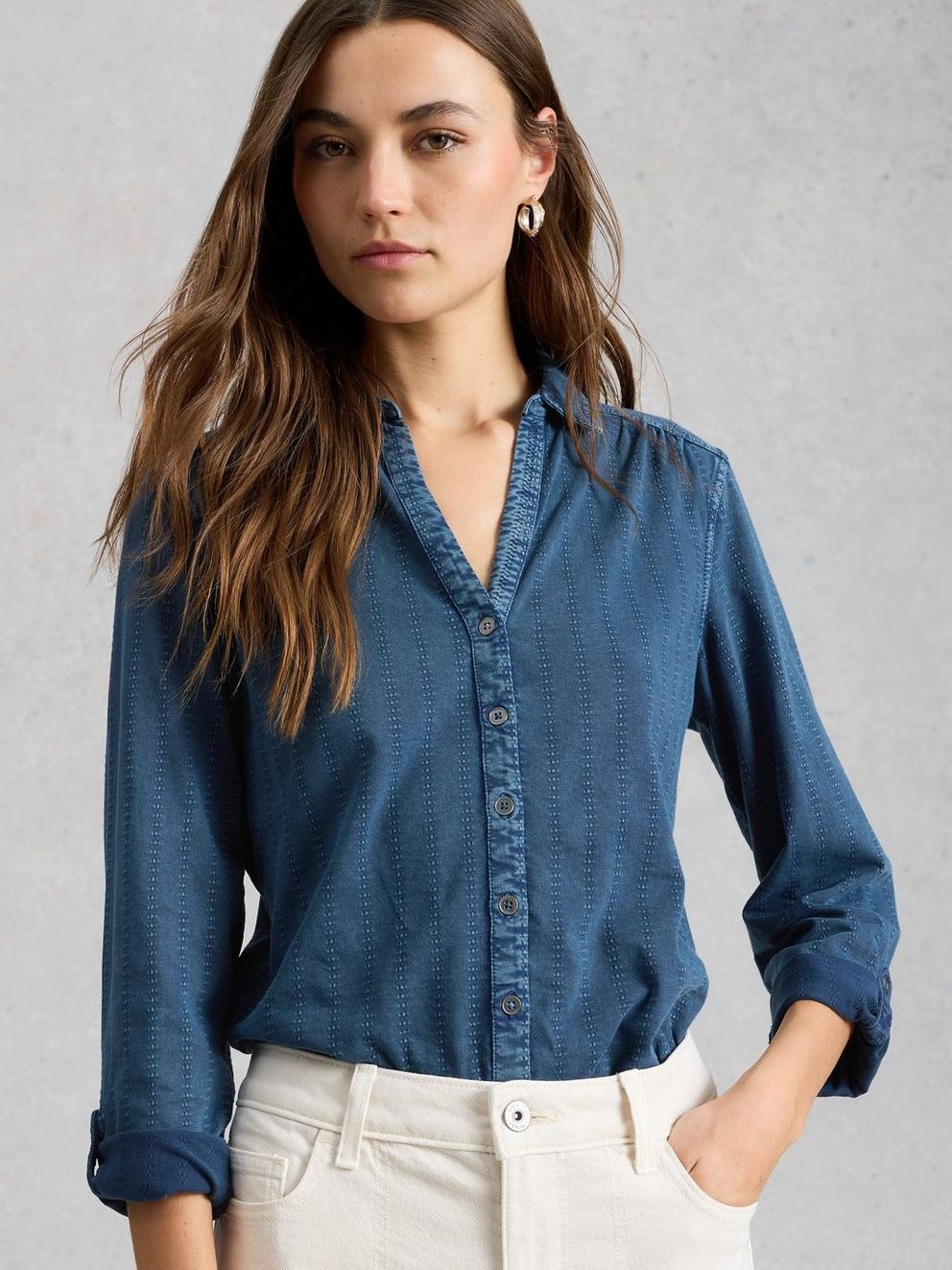 ANNIE INDIGO JERSEY SHIRT in INDIGO BLE - LIFESTYLE