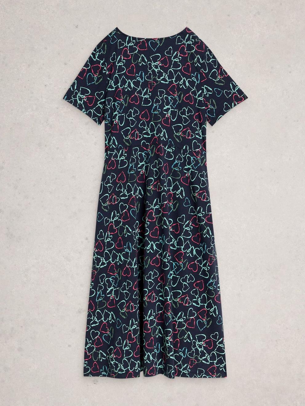 SS Grace Dress in NAVY MULTI - FLAT BACK