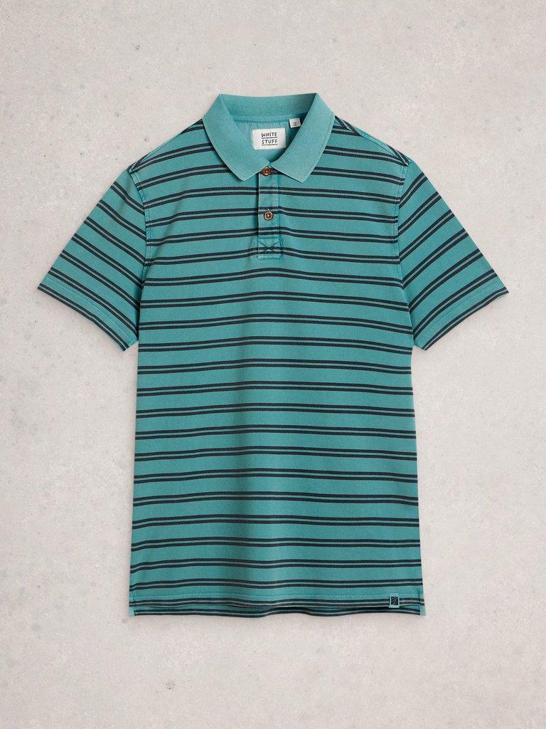 SS Utility Stripe Polo in BLUE MLT - FLAT FRONT