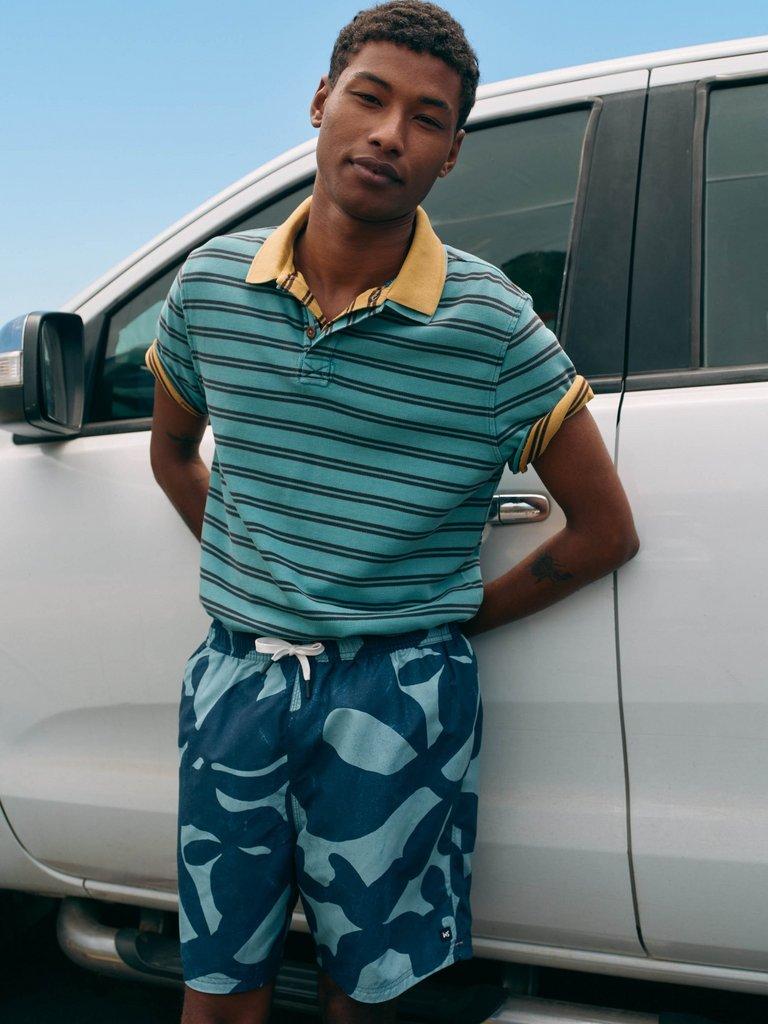 SS Utility Stripe Polo in BLUE MLT - MIXED
