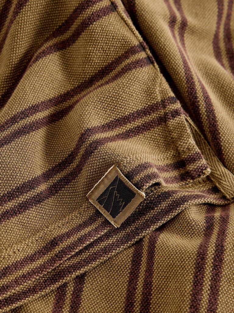 SS Utility Stripe Polo in GREEN MLT - FLAT DETAIL